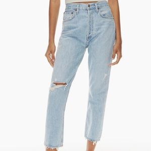 AGOLDE Riley High Rise Straight Crop Jeans in Shatter - Size 23